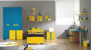 sarı mavi genç odası