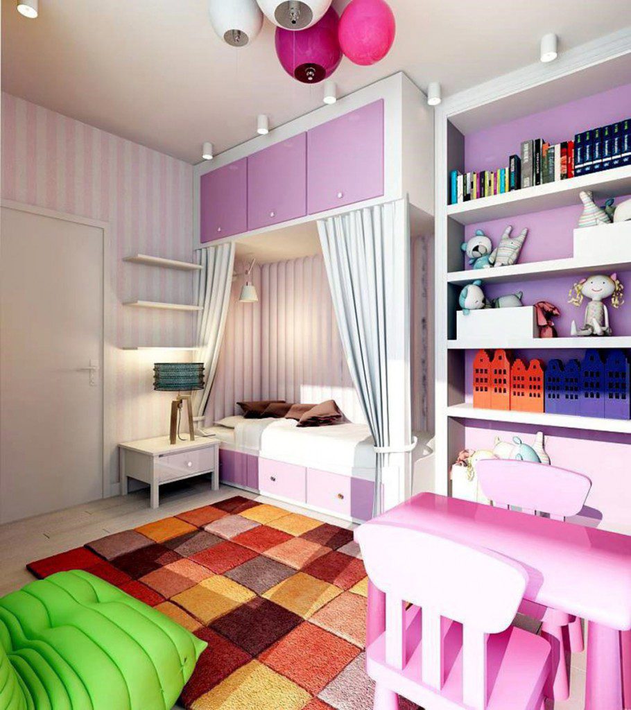 pembe kız çocuk odası resmi