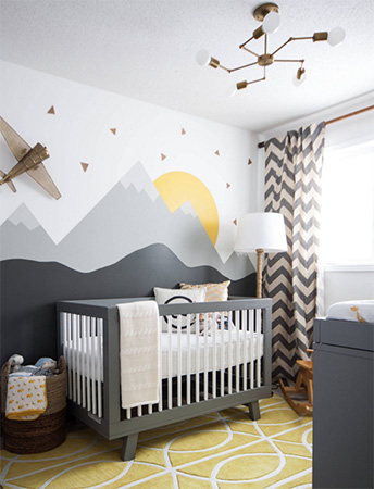 Modern bebek odası tasarımına iyi bir örnek