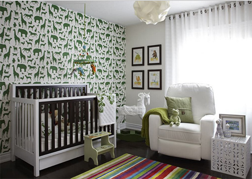 Yeşil bebek odası modeli